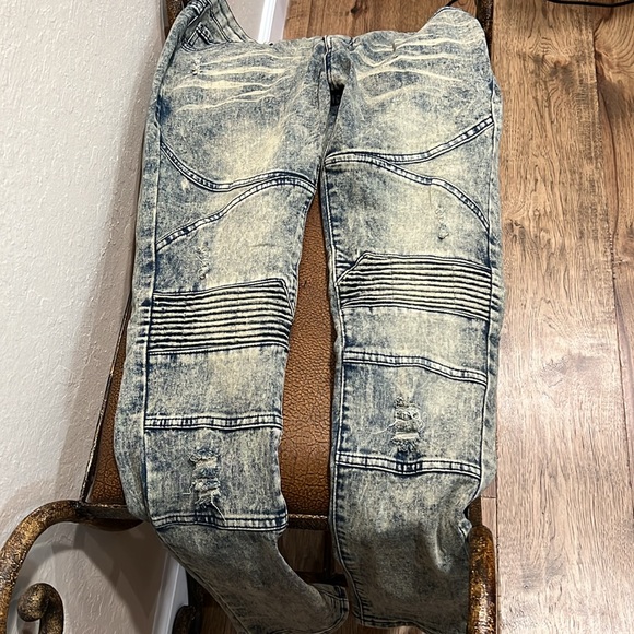 Brand New Level 1 Denim Stone Washed Distressed Stretch Vintage Slim Fit Jeans! - Picture 8 of 8